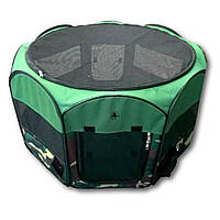 Сумка-манеж для тварин Croci Fence Fast&Easy 116×116×71 см, зелена, поліестер, переноска й ігровий манеж