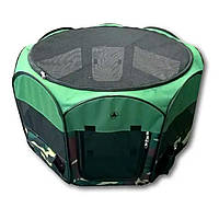 Сумка-манеж для тварин Croci Fence Fast&Easy 92×92×49 см, зелений (хакі), переноска та лежак із сіткою