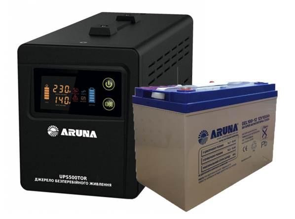 Комплект резервного живлення ДБЖ ARUNA UPS 1200 TOR + гелева (GEL) батарея 120Ah 12V