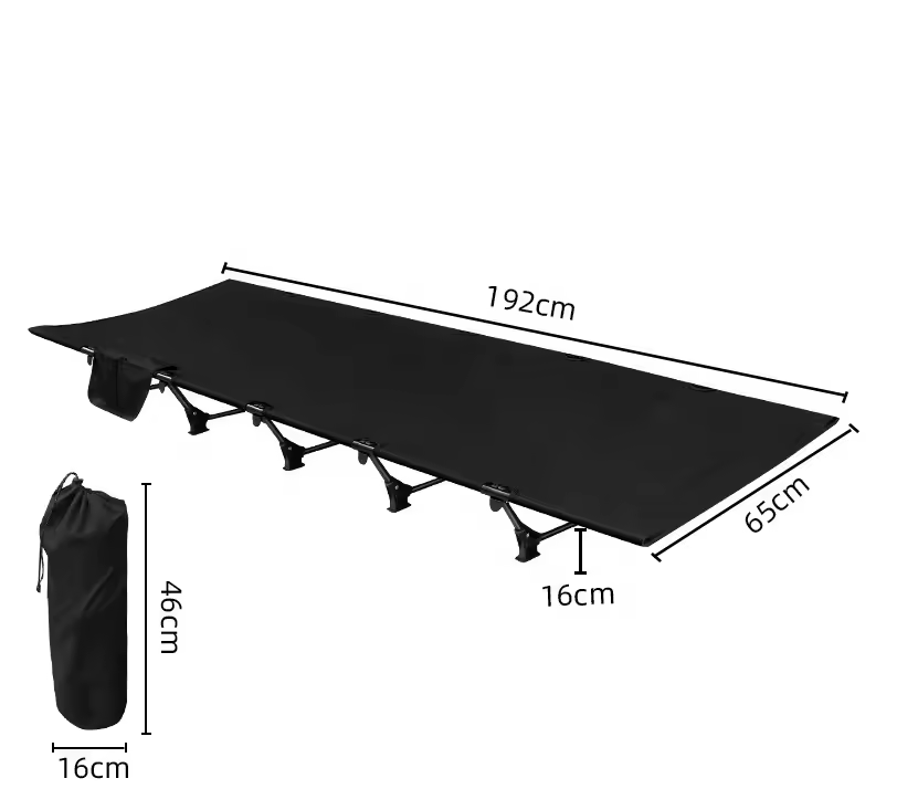 Складне похідне ліжко Розкладушка Solve KT6005802 Black peremogaua