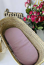 Водонепроникне муслінове простирадло на гумці в люльку в дитячу коляску 100% бавовна, фото 2