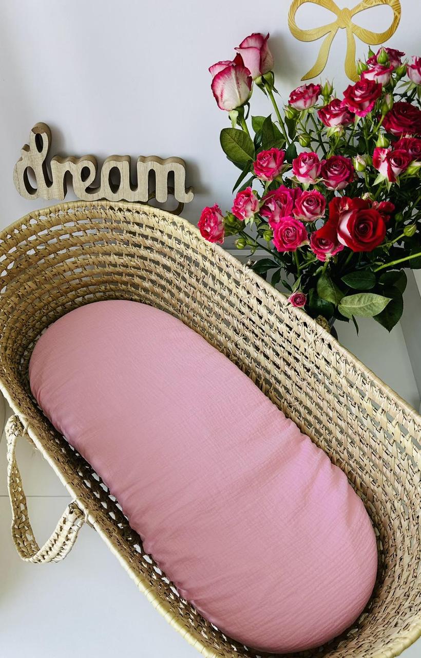 Водонепроникне муслінове простирадло на гумці в люльку в дитячу коляску 100% бавовна