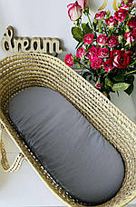 Водонепроникне муслінове простирадло на гумці в люльку в дитячу коляску 100% бавовна, фото 5