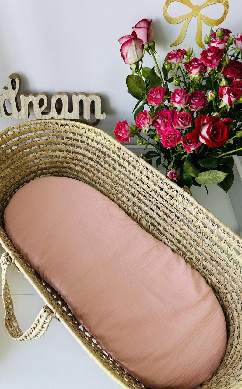 Водонепроникне муслінове простирадло на гумці в люльку в дитячу коляску 100% бавовна