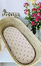 Водонепроникне муслінове простирадло на гумці в люльку в дитячу коляску 100% бавовна, фото 4