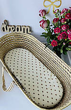 Водонепроникне муслінове простирадло на гумці в люльку в дитячу коляску 100% бавовна, фото 4