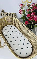 Водонепроникне муслінове простирадло на гумці в люльку в дитячу коляску 100% бавовна, фото 5