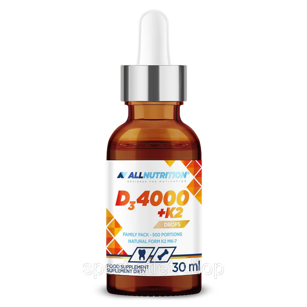 Вітаміни та мінерали AllNutrition D3 4000 K2 Drops, 30 мл