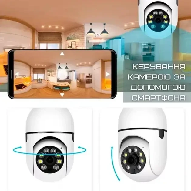 Камера CAMERA SMART IP Лампочка Q 16S-1 / y388 2MP Кругла, фото 1
