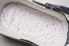 Водонепроникне простирадло на гумці в люльку в дитячу коляску 100% бавовна, фото 2