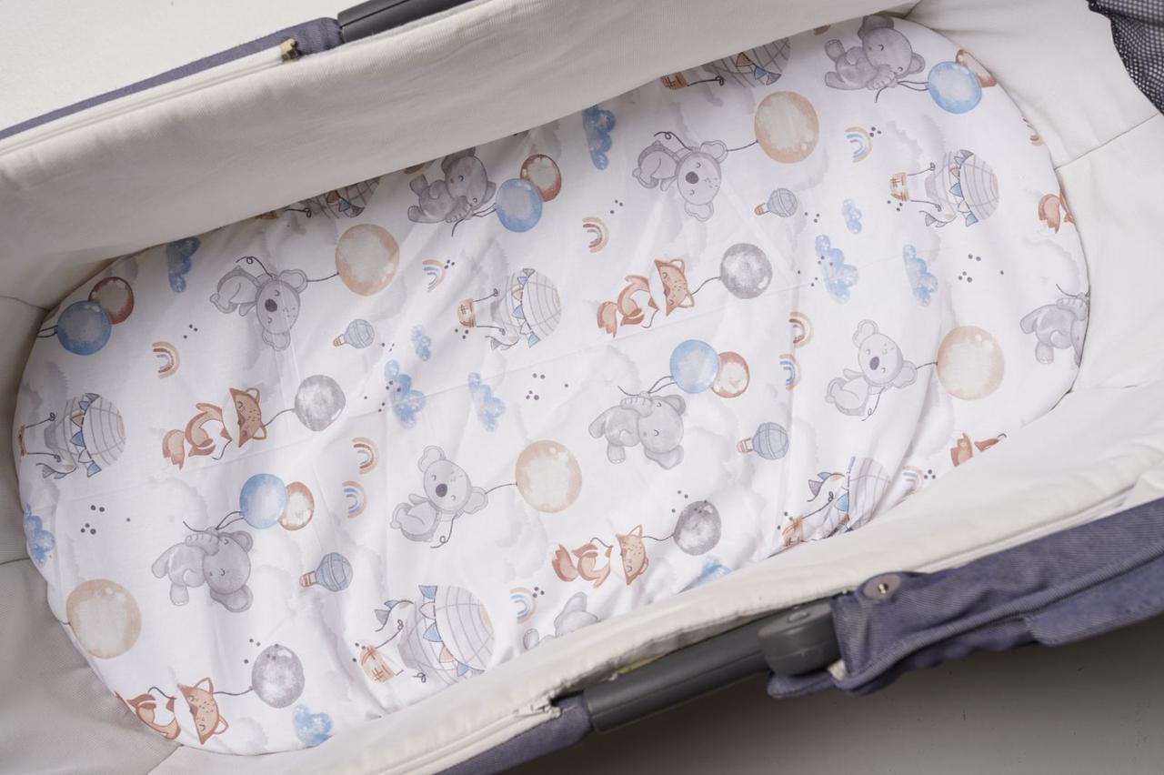 Водонепроникне простирадло на гумці в люльку в дитячу коляску 100% бавовна