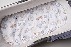 Водонепроникне простирадло на гумці в люльку в дитячу коляску 100% бавовна, фото 2