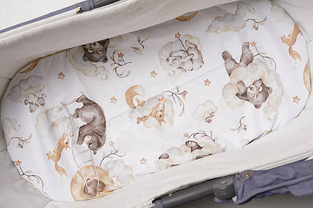 Водонепроникне простирадло на гумці в люльку в дитячу коляску 100% бавовна, фото 1