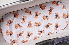 Водонепроникне простирадло на гумці в люльку в дитячу коляску 100% бавовна, фото 4