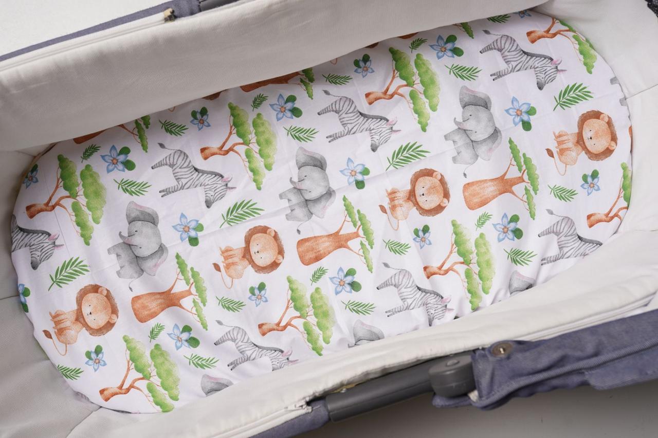 Водонепроникне простирадло на гумці в люльку в дитячу коляску 100% бавовна