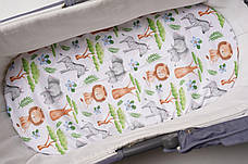 Водонепроникне простирадло на гумці в люльку в дитячу коляску 100% бавовна, фото 5