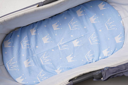 Водонепроникне простирадло на гумці в люльку в дитячу коляску 100% бавовна, фото 1