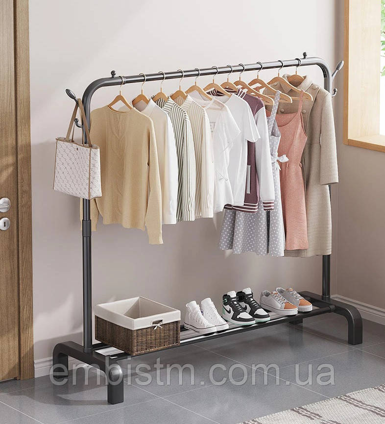 Напольная вешалка для одежды и обуви металлическая с крючками Clother ...