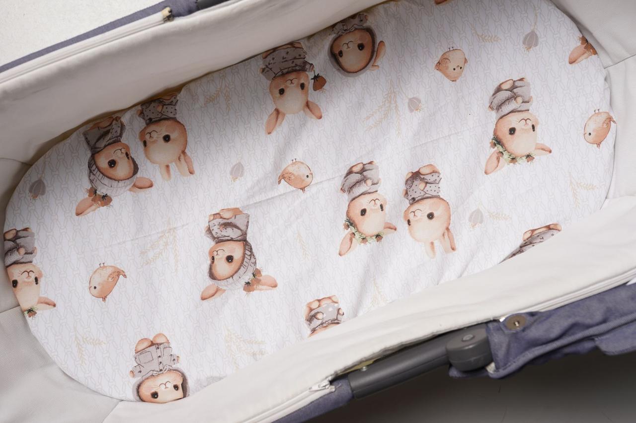 Водонепроникне простирадло на гумці в люльку в дитячу коляску 100% бавовна