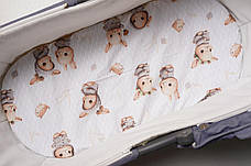 Водонепроникне простирадло на гумці в люльку в дитячу коляску 100% бавовна, фото 4