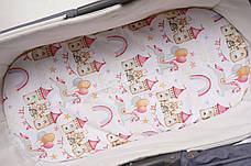 Водонепроникне простирадло на гумці в люльку в дитячу коляску 100% бавовна, фото 2