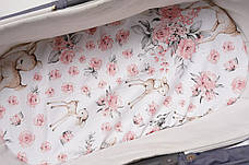 Водонепроникне простирадло на гумці в люльку в дитячу коляску 100% бавовна, фото 5