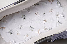 Водонепроникне простирадло на гумці в люльку в дитячу коляску 100% бавовна, фото 3