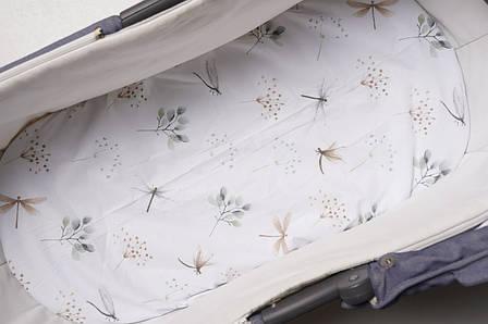 Водонепроникне простирадло на гумці в люльку в дитячу коляску 100% бавовна, фото 1