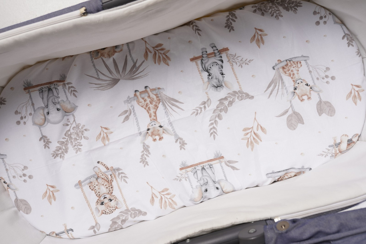 Водонепроникне простирадло на гумці в люльку в дитячу коляску 100% бавовна