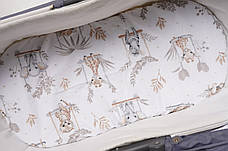 Водонепроникне простирадло на гумці в люльку в дитячу коляску 100% бавовна, фото 2