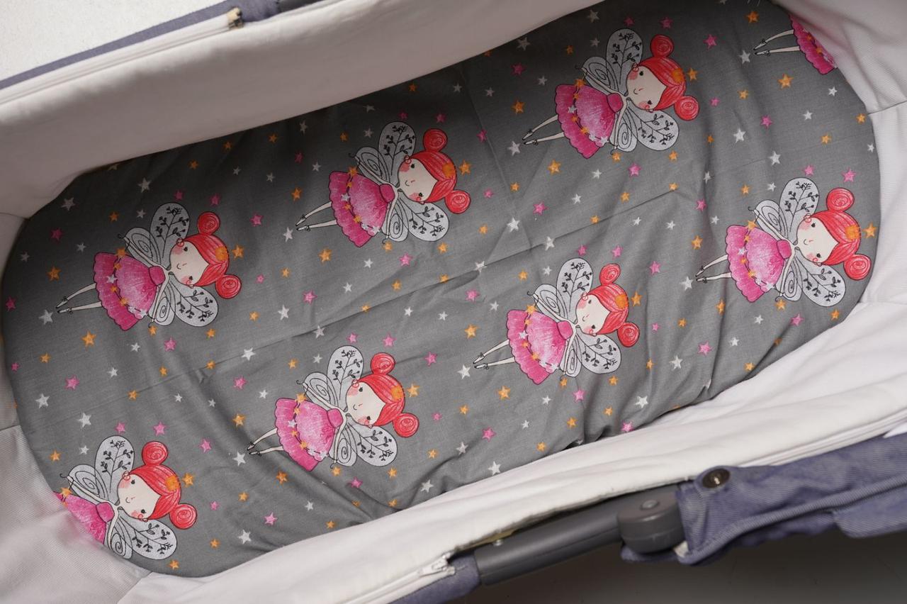 Водонепроникне простирадло на гумці в люльку в дитячу коляску 100% бавовна