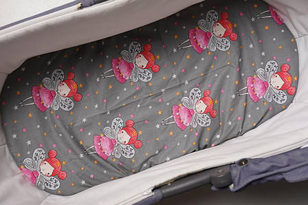 Водонепроникне простирадло на гумці в люльку в дитячу коляску 100% бавовна, фото 1