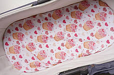 Водонепроникне простирадло на гумці в люльку в дитячу коляску 100% бавовна, фото 3