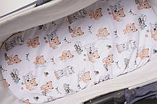 Водонепроникне простирадло на гумці в люльку в дитячу коляску 100% бавовна, фото 3