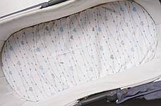 Водонепроникне простирадло на гумці в люльку в дитячу коляску 100% бавовна, фото 2