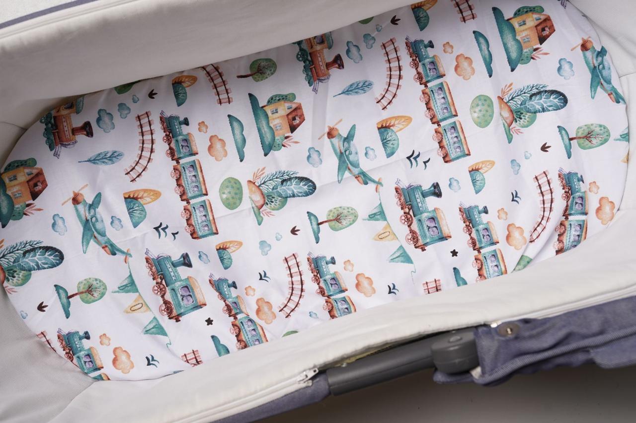 Водонепроникне простирадло на гумці в люльку в дитячу коляску 100% бавовна