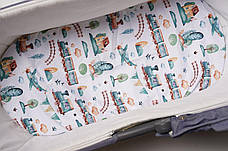 Водонепроникне простирадло на гумці в люльку в дитячу коляску 100% бавовна, фото 5