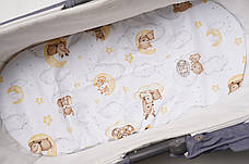 Водонепроникне простирадло на гумці в люльку в дитячу коляску 100% бавовна, фото 2