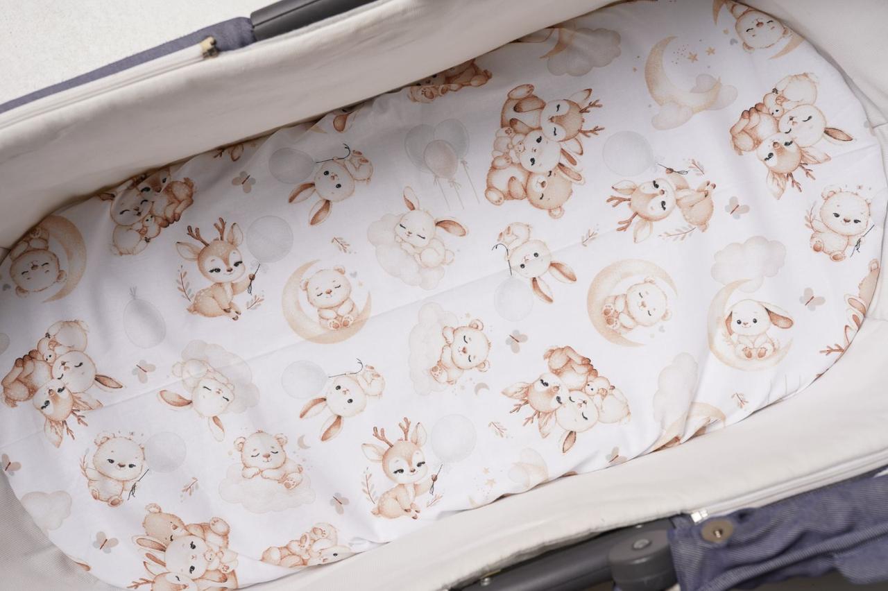 Водонепроникне простирадло на гумці в люльку в дитячу коляску 100% бавовна