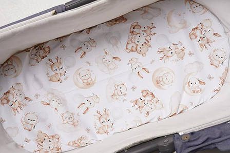 Водонепроникне простирадло на гумці в люльку в дитячу коляску 100% бавовна, фото 1