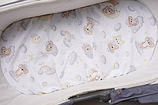 Водонепроникне простирадло на гумці в люльку в дитячу коляску 100% бавовна, фото 5