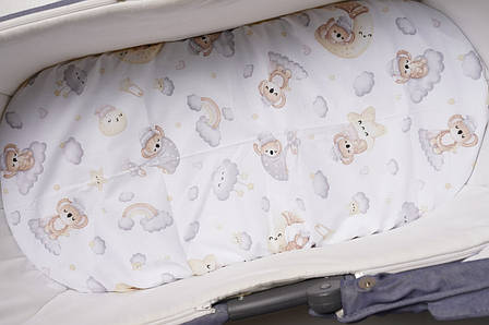 Водонепроникне простирадло на гумці в люльку в дитячу коляску 100% бавовна, фото 1