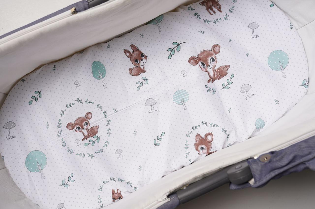 Водонепроникне простирадло на гумці в люльку в дитячу коляску 100% бавовна