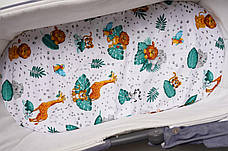 Водонепроникне простирадло на гумці в люльку в дитячу коляску 100% бавовна, фото 2