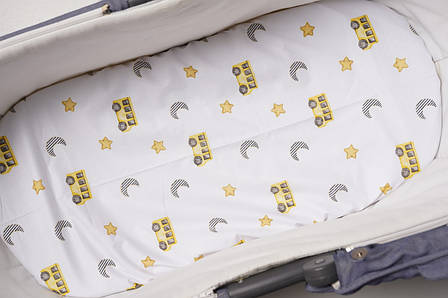 Водонепроникне простирадло на гумці в люльку в дитячу коляску 100% бавовна, фото 1