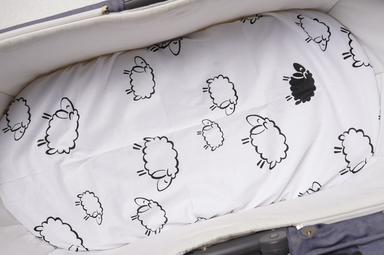 Водонепроникне простирадло на гумці в люльку в дитячу коляску 100% бавовна