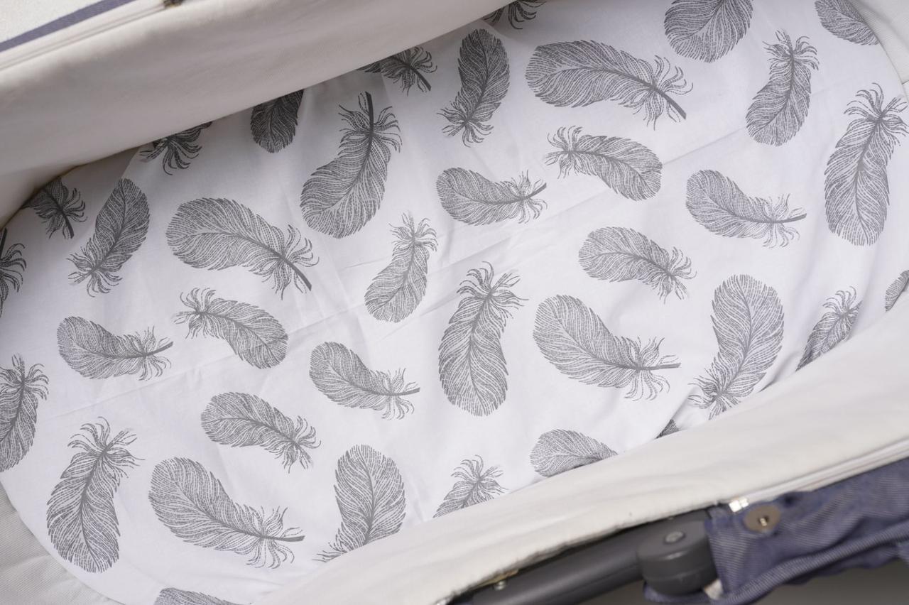 Водонепроникне простирадло на гумці в люльку в дитячу коляску 100% бавовна