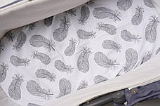 Водонепроникне простирадло на гумці в люльку в дитячу коляску 100% бавовна, фото 4