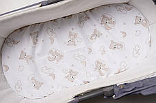 Водонепроникне простирадло на гумці в люльку в дитячу коляску 100% бавовна, фото 2