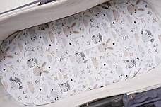 Водонепроникне простирадло на гумці в люльку в дитячу коляску 100% бавовна, фото 3